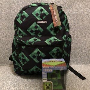 MINECRAFT backpack with  very COOL Creeper light!!! NEW!!!  Great gift!!!!!